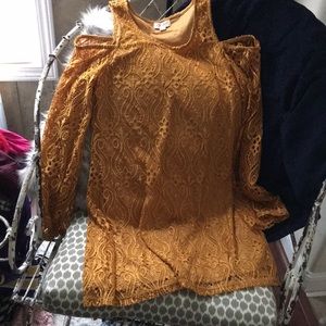 NWOT Mustard lace dress